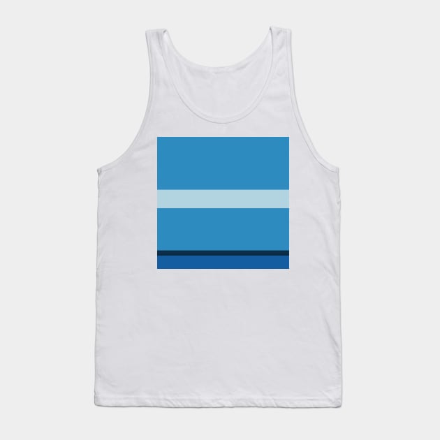 A shocking combo of Light Blue Grey, Windows Blue, Dark Blue Grey and Peacock Blue stripes. Tank Top by Sociable Stripes